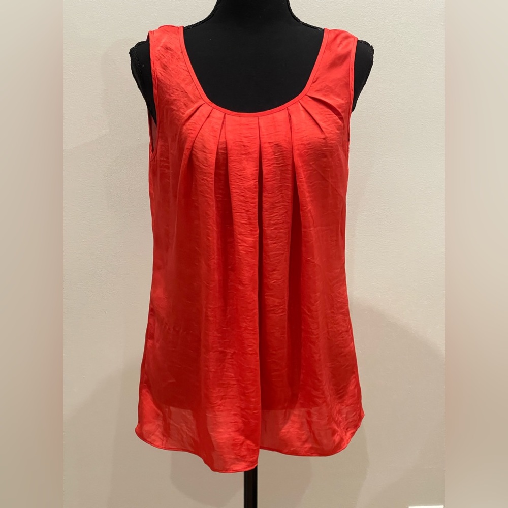 Spense M Sleeveless‎ Pleated Neckline Blouse
